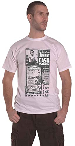 Johnny Cash T Shirt The Fabulous Show Nue offiziell Herren Weiß M