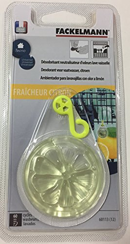 Fackelmann 60113 Désodorisant pour Lave-Vaisselle Senteur Citron, Jaune, 10 cm