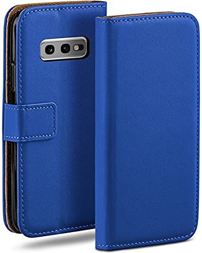 moex Book Case für Samsung Galaxy S10e Handyhülle mit Kartenfach, Hülle klappbar 360 Grad Schutzhülle, Klapphülle Flip Case Cover, PU Leder Handytasche Lederhülle, Blau