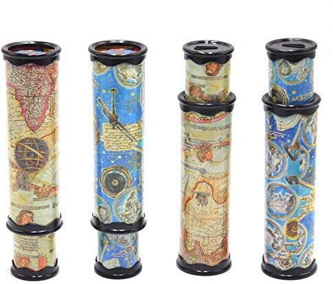 FIVOENDAR Magic Kaleidoscope, 4 Pack for Teens 3D Mirror Lens Kaleidoscope Party Favors Stretchable Long Classic Kaleidoscope Toy Educational Science Developmental Toy (Two Colors)