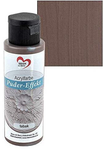 Ideen mit Herz - Peinture acrylique à effet poudré - 70 ml - Aspect vieilli - Haute couverture - Hautement pigmentée - À base d'eau (tabac)