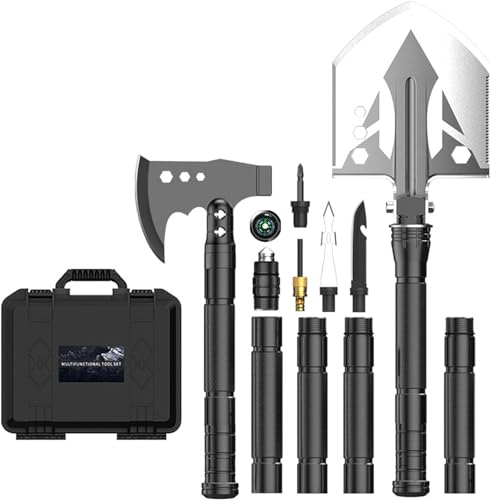 aiGear Camping Schaufel Axt Outdoor Survival Tool Set für Camping Wandern Rucksackreisen Männer Survival Notfall (MS-G001)