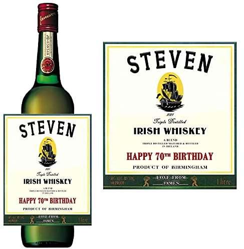 Personalised Sticker Label for Jameson Irish Whiskey Birthday Any Occasion