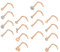 Longbeauty 16 Stück Edelstahl Piercing Set Nasenring Lippenring Stecker Ring Set Körper Piercing Set Nasenstecker C-Form Rosegold
