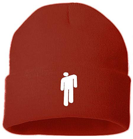 JFAN Strickmütze Damen Unisex Warm Winter Einfarbig Fleece Gefüttert Hip-Hop Ski Skull Cap Geschenke für Freunde Kappe Burgunderrot One Size