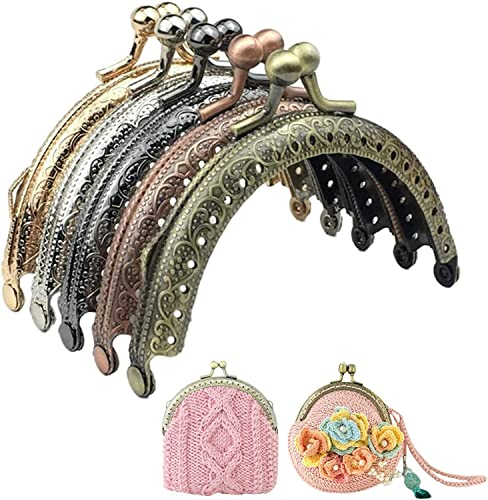 CHmiss Taschen Rahmen Verschluss, Taschenrahmen Verschluesse Metallbogen,5 Stücke Retro Metall Schließe Geldboerse Frame,Geldbörse Rahmen,für Geldbeutel Handtasche DIY