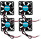 Rowiz 4pcs DC 12V 50mm (5cm) Case Fan High Speed Brushless Cooling Fan Quiet CPU Cooler Heat Sink for Printer TV Box Router, 50×50×15mm