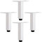 XHP Lot de 4 pieds de meubles réglables en métal - Forme carrée - Avec vis - Blanc - 20 cm
