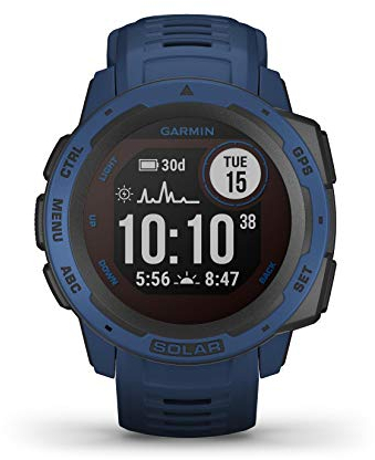 Garmin Instinct Solar - wasserdichte GPS-Smartwatch mit Solar-Ladefunktion für bis zu 54 Tage Akku. Mit Sport- und Fitness-Funktionen (Generalüberholt)