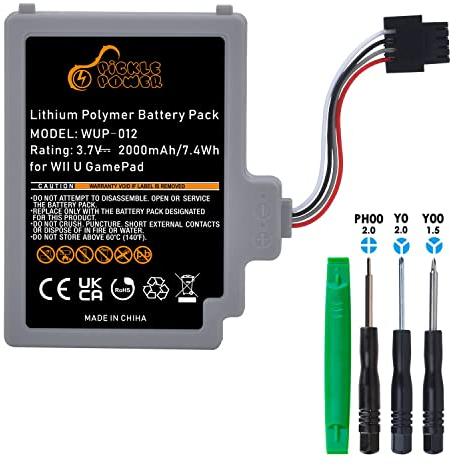 Pickle Power 2000mAh Batterie de Remplacement Compatible avec Nintendo Wii U Gamepad WUP-010 WUP-012 WUP-002
