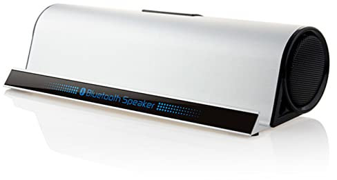 Altavoz Bluetooth con Soporte para Teléfono, Controladores Dobles Estéreo Altavoz Inalámbrico Portátil Recargable con Soporte para Tableta con Puerto 3.5Mm para Juegos Travaling 1000mAh(Plata)