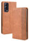 PEIYE Cover Pelle per Vivo Y52 5G / Vivo Y72 5G, Portafoglio PU Pelle Slot Schede, Custodia Cavalletto Stile Libro Chiusura Magnetica, Flip Case -Marrone