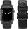Tasikar Straps Compatible with Apple Watch Strap 41mm 40mm 38mm, Genuine Leather Silicone Replacement Band Compatible for iWatch SE Series 9 8 7 6 5 4 3 2-38mm 40mm 41mm/Black