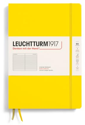 LEUCHTTURM1917 366170 Notizbuch Composition (B5), Hardcover, 219 nummerierte Seiten, Zitrone, Liniert