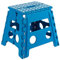 AC - Taburete Plegable - Fabricado en PVC - Multiusos de plástico Resistente y Duradero. Ideal para escuelas, guarderías u hogar. - 29 x 22 x 32 cm - Azul