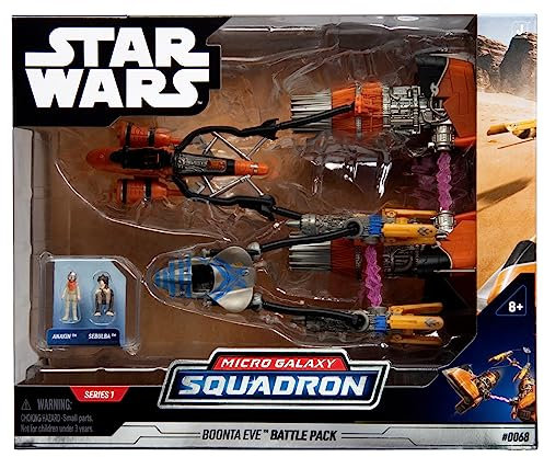 STAR WARS Micro Galaxy Squadron Battle at Boonta Eve Battle Pack – Deux véhicules Podracer de 12,7 cm avec Supports de vol et Accessoires pour Micro Figurines