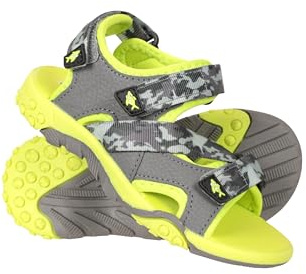 Mountain Warehouse Seaside Junior Sandals - Neoprene Lining, Flexible Kids Shoes, Removable Heel Strap Beach Shoes - Spring Summer Walking, Travelling & Beach Grey Toddler Shoe Size 7