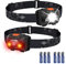 HOSONIC Lampe Frontale 2 pièces LED Rouge Torche Frontale 4 Modes d'éclairage Etanche et Léger Pour Enfants Adultes Camping Running Randonnée Course，3 Piles AAA Inclus