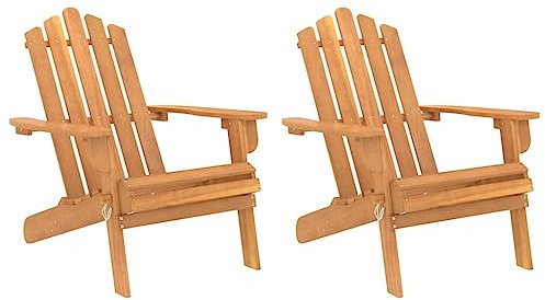 vidaXL Adirondack-Gartenstühle 2 STK. Massivholz Akazie, Gartenstuhl Holz, Adirondack Stuhl, Outdoor Stuhl, Gartenstuhl Massivholz, Stuhl, Liegestuhl