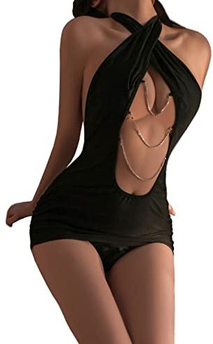 Mini robe moulante dos nu à col en V profond pour femme pour soirée sexy