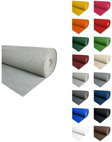 Jardin202 - Alfombra para Eventos Moqueta Ferial | 2m Ancho 2 Metro (Ancho) x 12 Metros (Largo) (64 - Gris Claro)