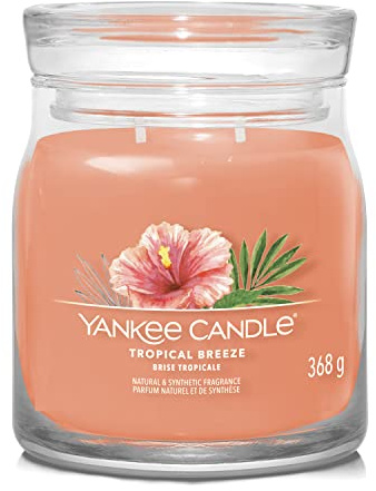 Yankee Candle Signature Scented Candle | Spiced Tropical Breeze Medium Jar Candle with Double Wicks | Soy Wax Blend Long Burning Candle | Perfect Gifts for Women (1630019E)