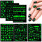 simarro Halloween Nagelaufkleber, 6 Stück 3D leuchtende Halloween Nagelaufkleber klebrige Nagelaufkleber Nagelkunstzubehör Skelett Geist Kürbis Spinne Spinne Fledermaus Nagelkunst-Dekoration