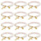 GOMAKERER 12 Stück Rosenkranz-Armband, Rosenquarz-Rosenkranz-Armband, Synthetisches Türkisfarbenes Perlen-Stretch-Armband, Kreuzperlen-Armband Für Frauen, Glaube, Gebet, Handgefertigter Schmuck