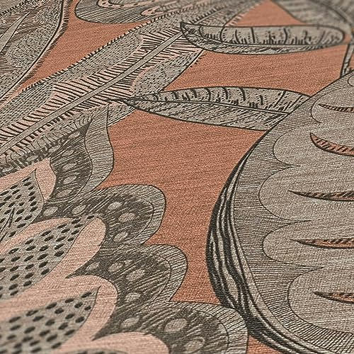 BRICOFLOR Braune Tapete mit Blättern elegant Design Vliestapete im Jugendstil 20er Jahre Wandtapete ideal für Wohnzimmer