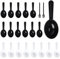 Amentalove 20 Piezas Cuchara Medidora Gramos, Cucharas Medidoras, Mini Protein Scooper, Cuchara Dosificadora para Café en Polvo, Cocina, Detergente, Líquido, Leche en Polvo(Negro y Blanco)