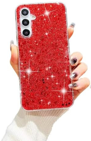 SEHEYA for iPhone 11 Bling Glitter Silicone Case Soft Transparent Crystal Clear Bumper Shockproof Protective Women Girls Phone Cover, Red Paillette