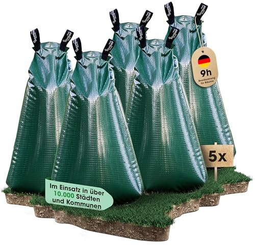 baumbad 5 Premium PE Bewässerungsbeutel 75 Liter, Polyethylen UV Beständig, Baumsack zur Bewässerung in Grün,