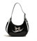 CXINLky Klein Halbmond Umhängetasche Damen, Y2K Lackleder Schultertasche mit Schleife, Textur Moon Bag Hobo Crossbody tasche Achselhöhlentasche für Mädchen Frauen-Schwarz