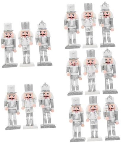 Cabilock 5 Set Di Schiaccianoci in Legno Soldato Decorazione Natalizia Da Tavolo Marionetta Schiaccianoci 3 Pezzi * 5