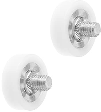 djgkENVQ Kugellager, Nylon-Lagerrolle mit 0,75 Zoll Außendurchmesser und Gewindestange aus Edelstahl for Schiebetürschienenführung, 2 Stück(22mm 0.3mm 2pcs)
