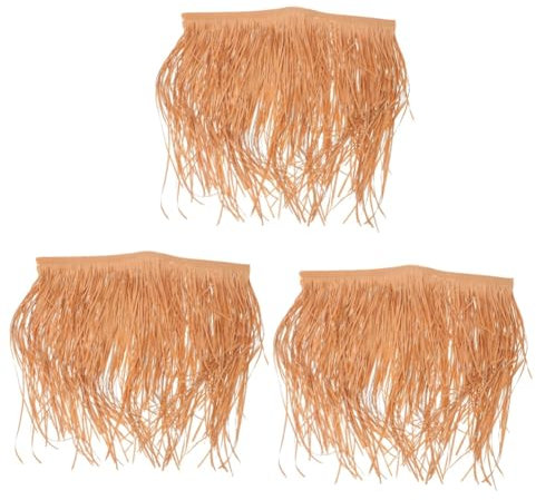 TOPBATHY 3 Pièces Décoration en Paille Décor De Toit De Chaume Artificiel Ornement De Chaume De Simulation Toit De Bricolage Toit De Paille Décoratif Toit De Paille De Simulation PE