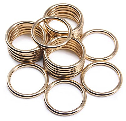 Jamsinmu Metallring Robuste O-Ringe Mehrzweck für Heimwerker-Zubehör, Gürtel und Hundeleinen Bastelzubehör Gold 25mm