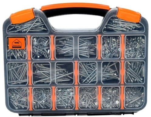 Netzerkoz 1417 Stück Holzschrauben Set, 18 arten kreuzschlitz Senkkopf Schrauben - Spanplattenschrauben Sortiment mit Aufbewahrungsbox und Magnetspindel Bohrspitze