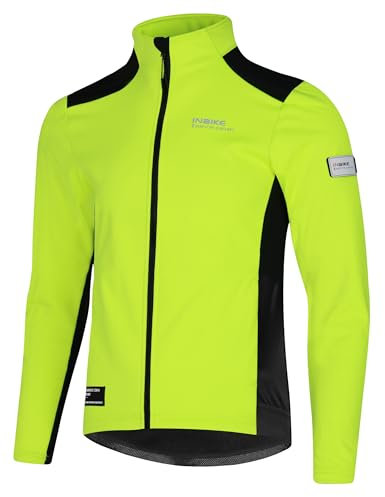 INBIKE Fahrradjacke Softshelljacke Herren Damen Winter Thermo Winddicht Atmungsaktiv Radjacke für Radfahren Laufen Wandern Outdoor Grün XL