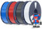SUNLU 4KG Alta Velocità Filamento PLA 1.75mm, Filamento per Stampante 3D Veloce ad Alto Flusso, Progettato per una Stampa 3D Veloce, Confezione da 4, Filamento HS-PLA, Bianco+Grigio+Rosso+Blu