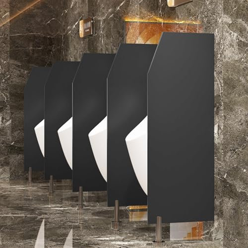 WC-Urinal-Trennwand für öffentliche Toiletten, 120 x 45 cm, Schwarz, 5 Stück