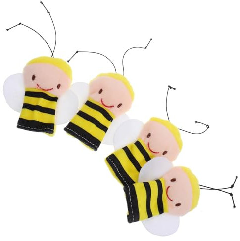 DRESSOOS 4 Stück Bienen-fingerpuppenspielzeug Fingerpuppen Ausgestopft Tierische Fingerpuppen Puppen Zum Geschichtenerzählen Fingerpuppe Tier-fingerpuppenspielzeug Tierpuppen Plüsch