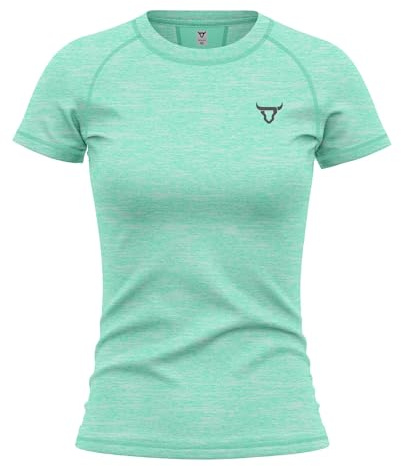 Damen-T-Shirt, kurzärmelig, schnell trocknend, feuchtigkeitsableitend, athletisch, Rundhalsausschnitt, Fitnessstudio, Yoga, Damen-Tops, M.sky, XXL