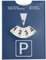 eModwey Luxus Parkscheibe Maxi aus weichem Kunstleder, Soft-Touch, für Auto, Motorrad, Wohnmobil, 10 x 13cm, Blau