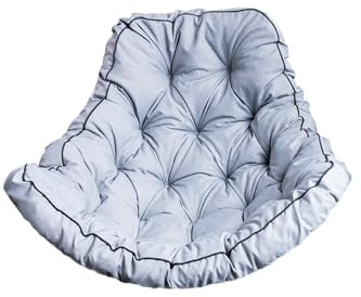 TexDeko® Ecolen Hängesessel Kissen Outdoor für Hängekorb mit UV-Schutz & wasserabweisend Anti-Rutsch Polster für Rattan Hängeschaukel Schaukelkorb – Perfekt für Garten, Terrasse, Balkon (Hell-Grau)