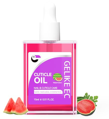 Nail Cuticle Oil for Daily Care - Gelike EC Easy and Quick Absorb Manicure Treatment - Natural Watermelon Smells for Moisturize and Repair Dry Damaged Thin Nails