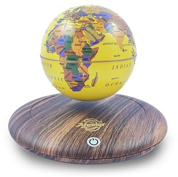 Afeeler Lampada Mappamondo 3D, Lampada Luna Fluttuante Luci a LED, 3 colori con Base in Legno, Luce Notturna per Bambini Casa Decorazione Ornamento Moon Light Lamp