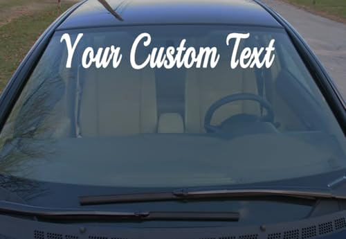 Lot de 2 Autocollant de Voiture personnalisé, Autocollant personnalisé avec lettres de texte pour pare-brise de véhicule,pour Vélo, Casque, Pelle à Roue, Planches à roulettes, Voiture, Moto