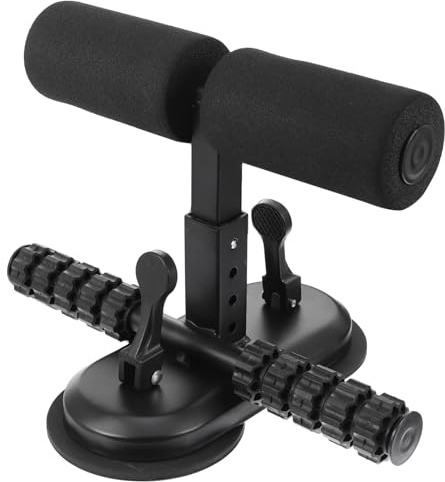 Adjustable Sit-up Assist Device for Indoor Exercise, Metal Black