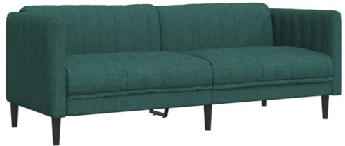 Massbinet Sofa 3-Sitzer Dunkelgrün Stoff Sofas mit Extra Tiefen Sitzen Mini Sofa Wohnzimmer